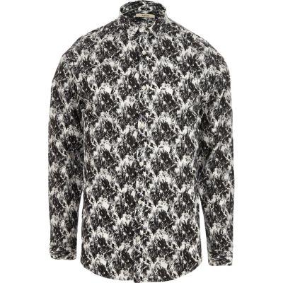 River Island Mens White Jack And Jones Premium Abstract Shirt