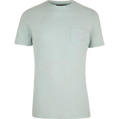 River Island Mens Textured Crew Neck T-shirt