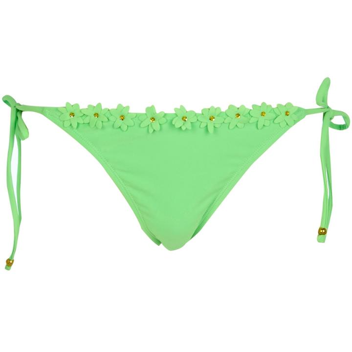 River Island Womens 3d Floral Trim Bikini Bottoms
