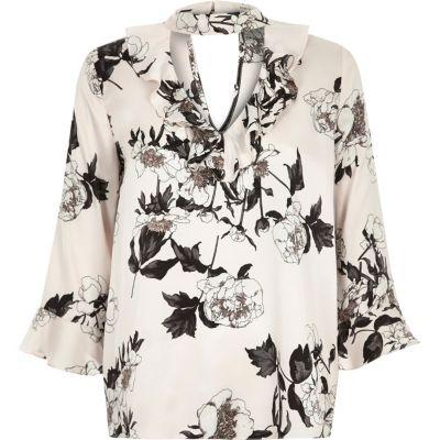 River Island Womens Floral Print Choker Top