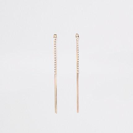 River Island Womens Gold Color Slinky Front And Back Earrings