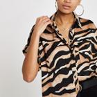 River Island Womens Tiger Print Short Sleeve Shirt