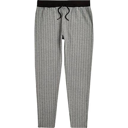 River Island Mens Slim Fit Pinstripe Joggers