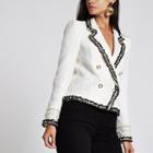 River Island Womens Boucle Double Breasted Contrast Jacket