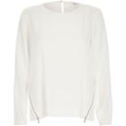 River Island Womens White Zip Side Top
