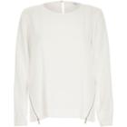 River Island Womens White Zip Side Top