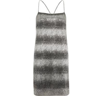 River Island Womens Metallic Animal Print Slip Dress