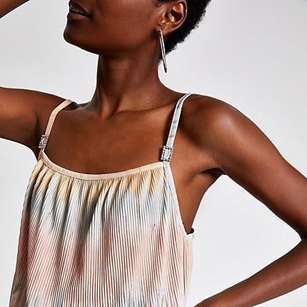 River Island Womens Tie Dye Print Pleated Cami Top