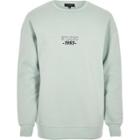 River Island Mensy Green Print Sweatshirt