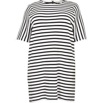 River Island Womens Plus White Stripe Tunic