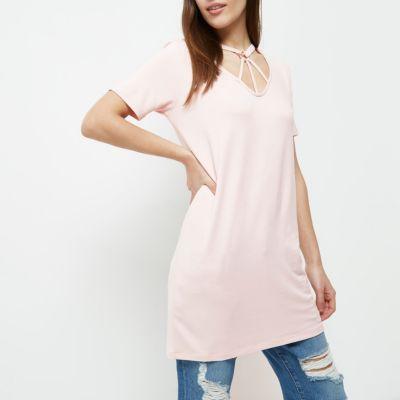 River Island Womens Petite Harness Neck Oversized T-shirt
