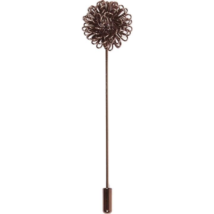 River Island Mensbronze Wire Flower Lapel Pin