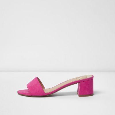 River Island Womens Faux Suede Mules