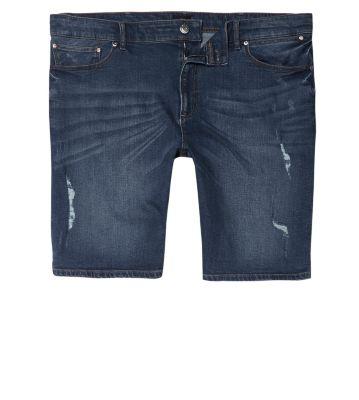 River Island Mens Big And Tall Distressed Denim Shorts