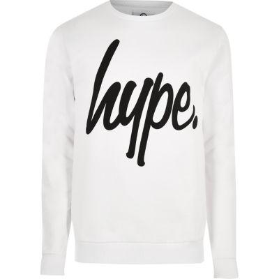 River Island Mens White Hype Crew Neck Sweatshirt