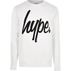 River Island Mens White Hype Crew Neck Sweatshirt