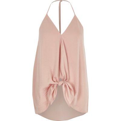 River Island Womens Knot Front Halter Neck Top