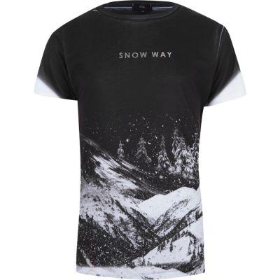 River Island Mens 'snow Way' Fade Print Slim Fit T-shirt