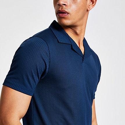 River Island Mens Slim Fit Revere Polo Shirt