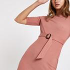 River Island Womens Belted Short Sleeve Midi Dress
