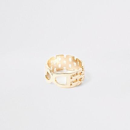 River Island Womens Gold Colour Double D Ring