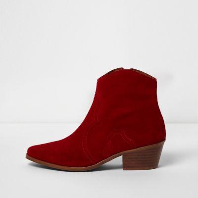 River Island Womens Suede Western Ankle Boots