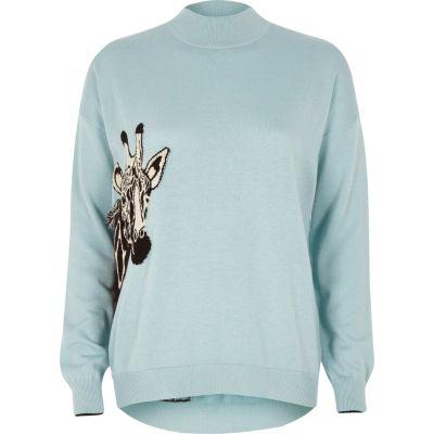 River Island Womens Giraffe Turtle Neck Jumper