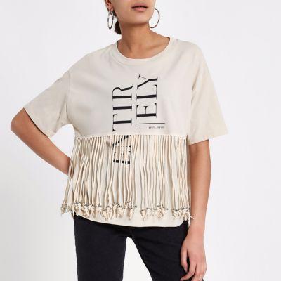 River Island Womens 'entirely' Tassel Boxy T-shirt