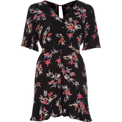 River Island Womens Floral Print Tea Dress Style Playsuit