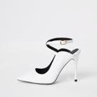 River Island Womens White Ankle Strap Wide Fit Court Shoes