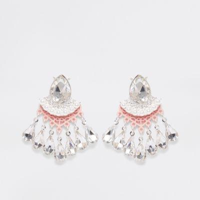 River Island Womens Stone Pearl Drop Stud Earrings