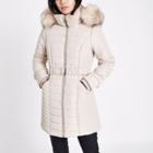 River Island Womens Faux Fur Trim Belted Padded Jacket