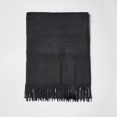 River Island Mensgrey Tassel Brushed Scarf