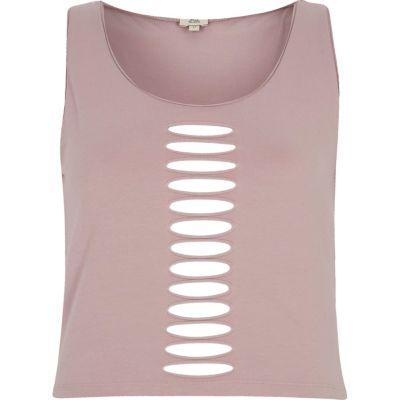 River Island Womens Slash Front Sleeveless Crop Top