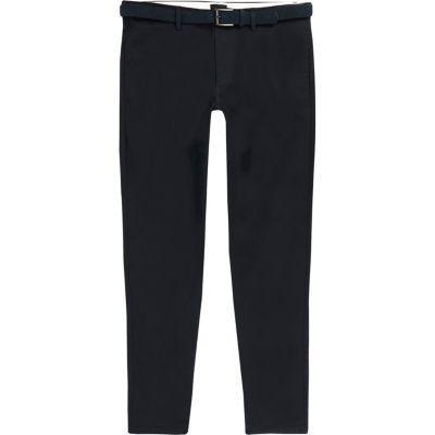 River Island Mens Belted Chino Pants