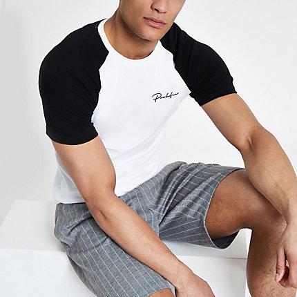 River Island Mens White 'prolific' Muscle Raglan T-shirt