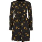 River Island Womens Floral Frill Long Sleeve Tea Dress