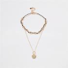 River Island Womens Gold Color Shell Necklace Multipack