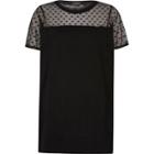 River Island Womens Star Mesh Oversized T-shirt