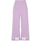 River Island Womens Purple Tassel Hem Crop Pants