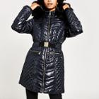 River Island Womens High Shine Fitted Padded Jacket