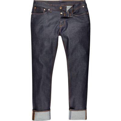 River Island Mens Wash Dylan Slim Turn-up Jeans