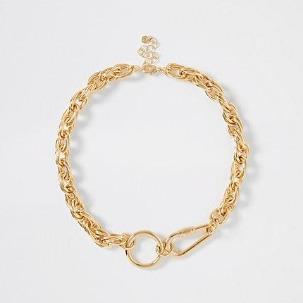 River Island Womens Gold Color Chunky Rope Necklace