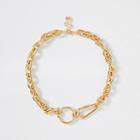 River Island Womens Gold Color Chunky Rope Necklace