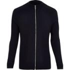 River Island Mens Ribbed Zip-up Slim Fit Sweater