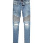 River Island Mens Distressed Sid Skinny Biker Jeans
