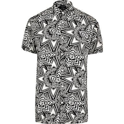River Island Mens Selected Homme White Printed Shirt