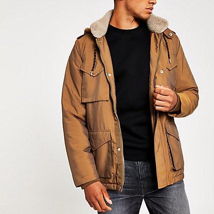 River Island Mens Utility Pocket Parka Jacket