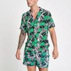 River Island Mens Tropical Revere Short Sleeve Shirt