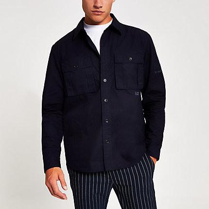 River Island Mens Long Sleeve Utility Overshirt